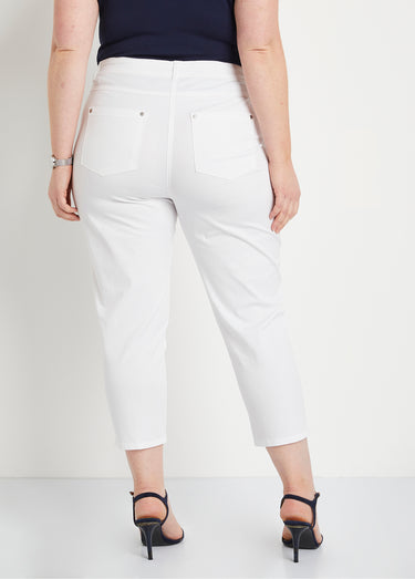 Pantacourt taille élastiquée 5 poches Blanc