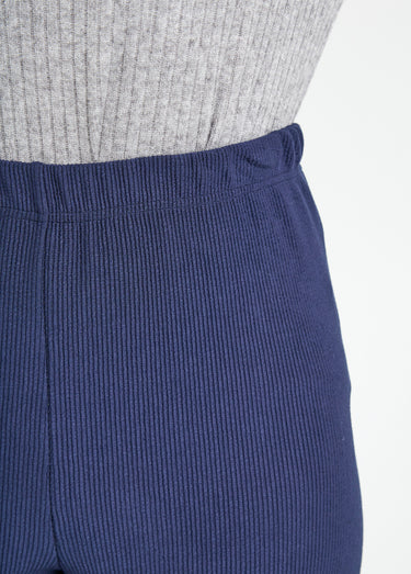 Legging côtelé taille élastiquée Marine