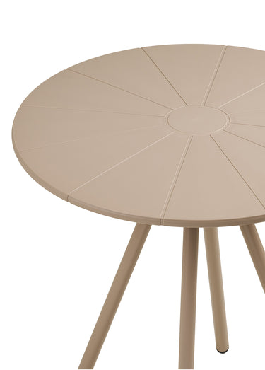 Table ronde métal pieds compas BARLETTA Taupe