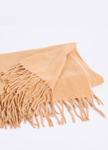Echarpe à franges douce et chaude Camel