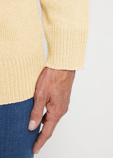 Pull col polo maille épaisse Ecru