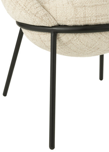 Fauteuil de salon chiné pieds métal, 3B Beige
