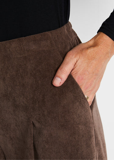 Jupe-culotte longue velours milleraies Taupe