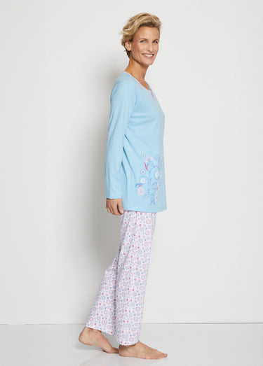 Haut de pyjama manches longues Bleu