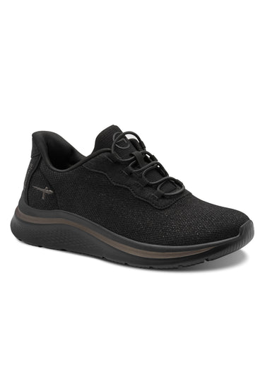 Baskets sportswear compensées en mesh Noir