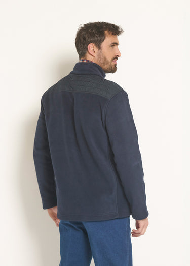Veste polaire zippée empiècement épaules Marine
