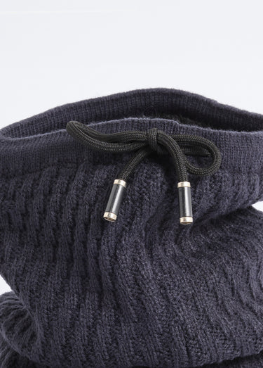 Tour de cou maille et sherpa, stries Marine