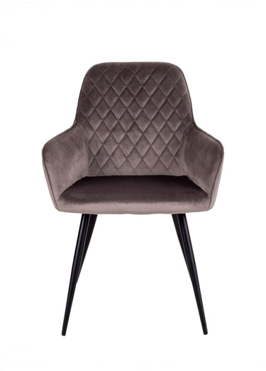 Fauteuil de salle à manger en velours 2M Marron Clair