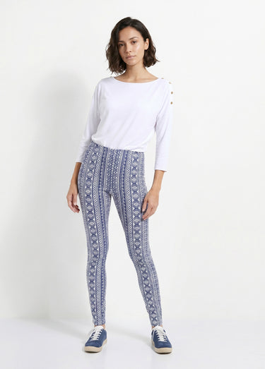 Legging imprimé taille élastiquée Rayures