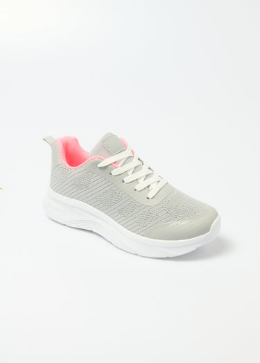 Baskets de sport en mesh avec lacets Gris