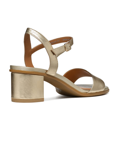 Sandales à talon large bride cheville Dore