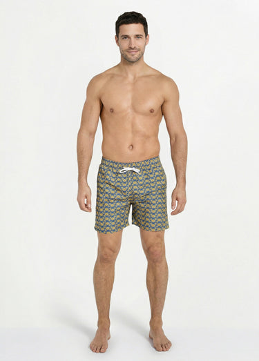Short de bain imprimé fantaisie crabe Imprimé moutarde