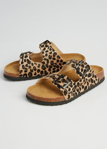 Mules 2 boucles et semelle anatomique Leopard