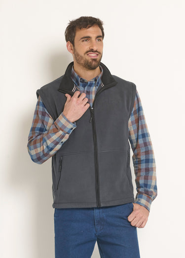 Veste sans manches polaire col montant Bleu