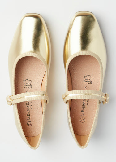 Ballerines style babies avec bout carré Dore
