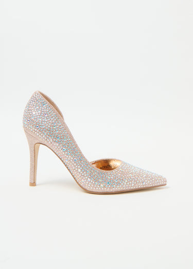 Escarpins chic talons hauts avec strass Champagne