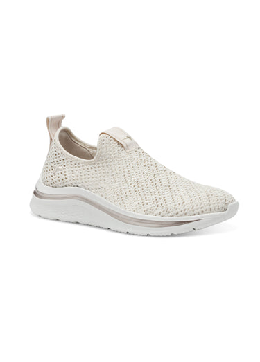 Baskets compensées en maille sans lacets Beige
