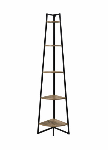 Etagère d'angle 5 niveaux en métal foncé Marron/Noir
