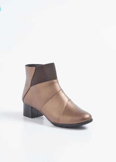 Boots zippées élastiquées Bronze