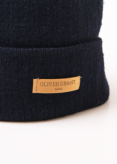 Bonnet chaud en maille fourré polaire Bleu