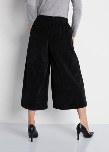 Jupe-culotte longue velours milleraies Noir