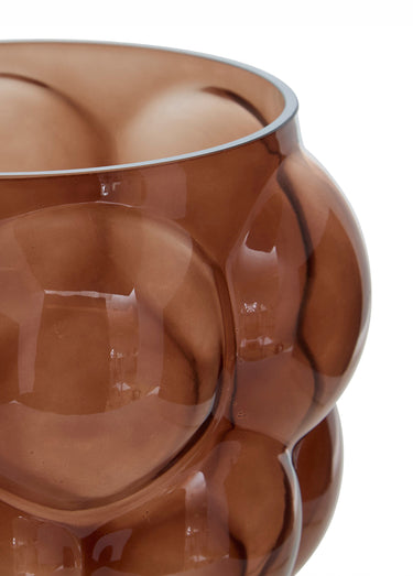 Vase tendance verre soufflé 25cm EDIA Marron