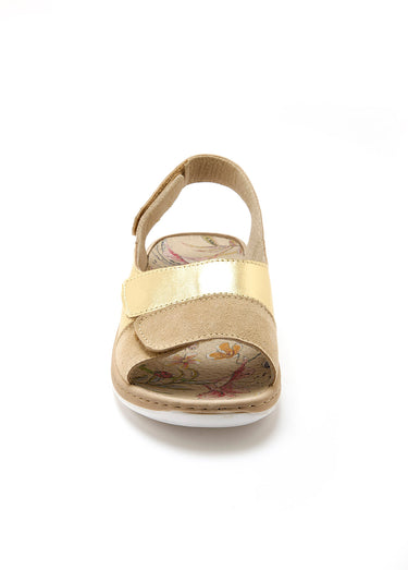 Sandales cuir confortables, extra large Beige