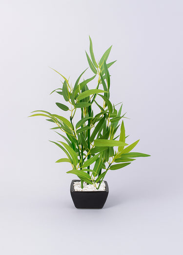 Plante artificielle bambou pot céramique Noir