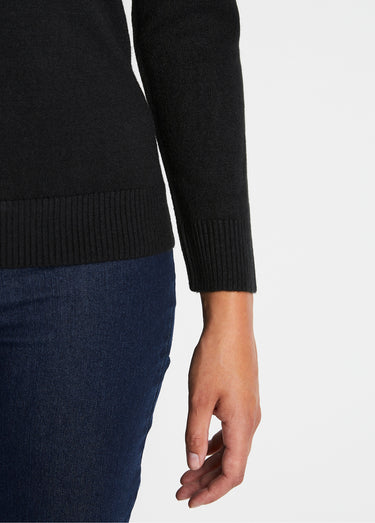 Pull doux col roulé manches longues Noir