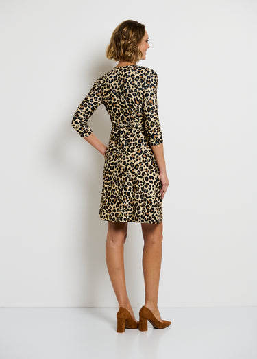 Robe léopard taille empire plissée Leopard