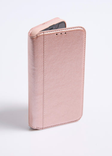 Étui aspect cuir pour iPhone 13 Rose