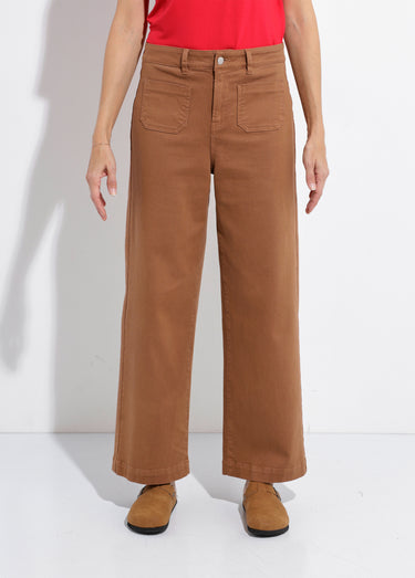 Jean large denim stretch Noisette