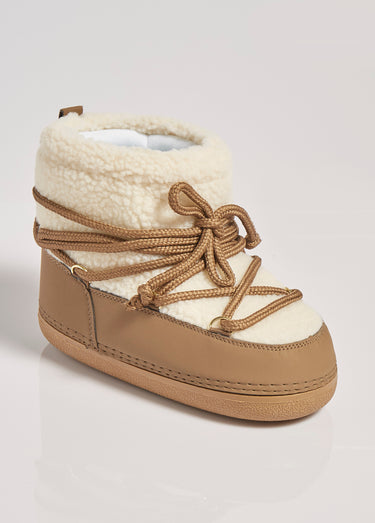 Boots en peau lainée style après ski Taupe