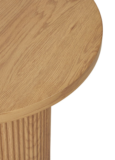 Table d'appoint ronde en chêne plaqué Naturel
