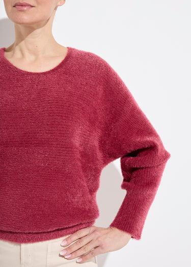 Pull côtelé col rond sans emmanchures boîte Bordeaux