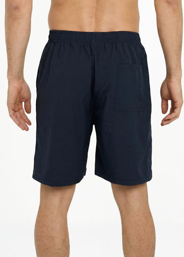 Short de bain taille élastiquée et liens Bleu Marine