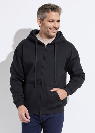 Sweat shirt zippé avec poche kangourou Noir