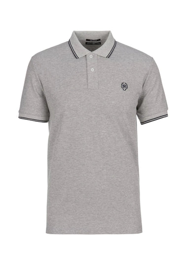Polo manches courtes détails contrastés Gris