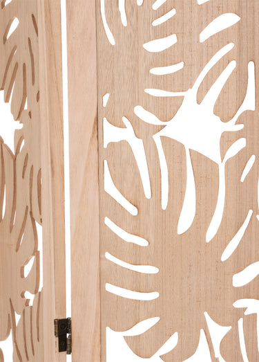 Paravent bois sculpté 3 volets, Palmier Naturel