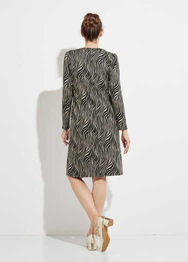 Robe ample courte jacquard zébré Noir / Blanc