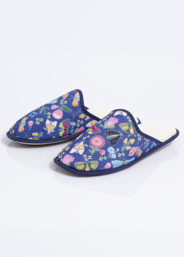 Chaussons mules souples largeur confort Marine