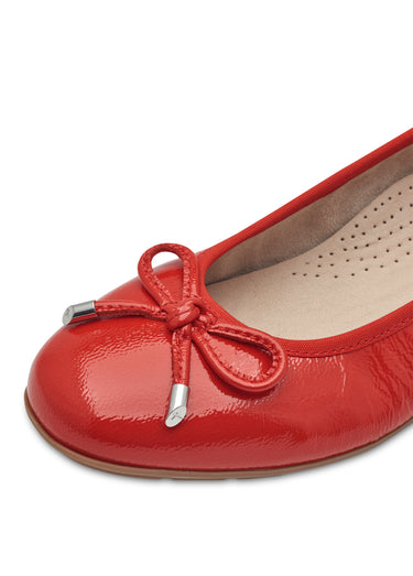 Ballerines cuir semelle plate antidérapante Rouge