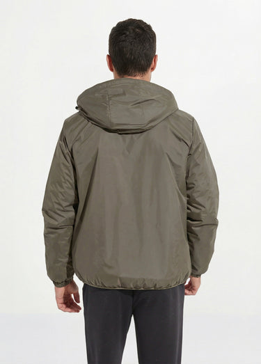 Parka courte chaude fourrée déperlante Kaki/Ecru