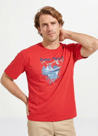 T-shirt motif placé jersey coton - lot de 2 Rouge/Blanc