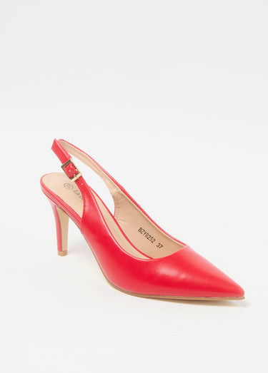 Escarpins chic bride talon Rouge