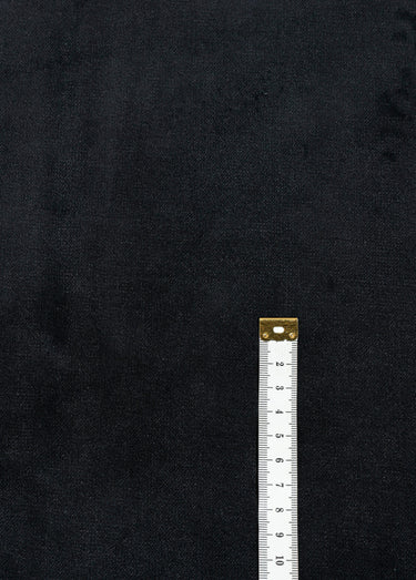 Coupon tissu velours ras, ébène Noir