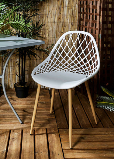 Chaises d'extérieur avec dossier alvéolé Blanc