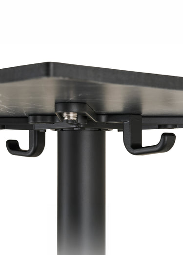 Table bistro carrée 60cm, aspect marbre Gris/Noir