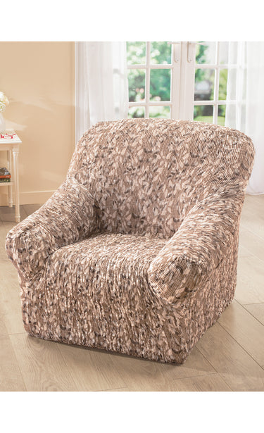 Housse imprimée pour fauteuil ou canapé Taupe