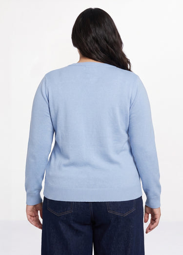 Pull doux col rond manches longues Ciel